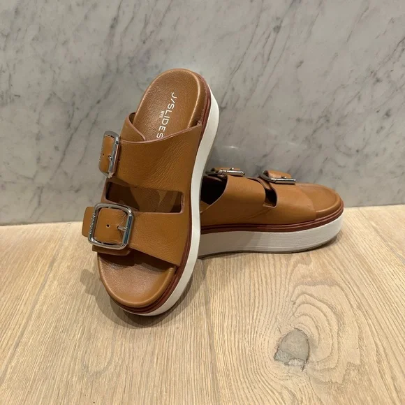 J/SLIDES Shoes Jslides Bowie Tan Platform Sandals Poshmark
